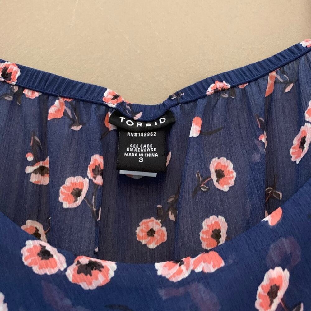 Torrid Y2K Cottagecore Floral Chiffon Layered Ruffle Tank - Size 3X - Picture 8 of 10